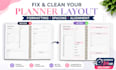 fix and clean your planner layout formatting spacing and alignment