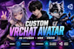 create custom 3d vrchat avatar vtuber vrm vroid model and rig