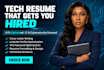 write ats tech resume for IT and cybersecurity roles