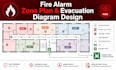 fire alarm zone plan, block plan and evacuation diagram design