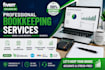 do monthly bookkeeping and financial data entry in excel