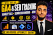 set up google analytics 4, search console and seo tracking dashboard