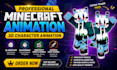 create minecraft animation, 3d character animation and blockbench models