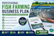 create a professional fish farming business plan