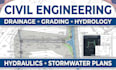 do civil engineering drainage, grading plan drawing, flood hydrology, hydraulics