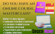 create online course content, ebook, curriculum and masterclass material