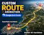 create custom google earth studio route animation from a to b