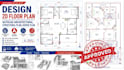 design 2d floor plan, autocad  architectural, structural plan, house plan