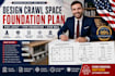 design crawl space foundation plan pier layout stem wall pier and beam systems
