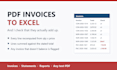 extract data from pdf invoices and receipts into excel