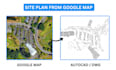 design architectural 2d landscape and site plan from google map for barndominium