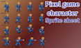 design pixel art game character, animate pixel character, pixel sprite sheet