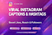write engaging instagram captions with hashtags