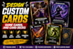 design a custom card, game cards, and card decks