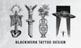 create a realistic blackwork tattoo placement mockup