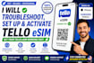 troubleshoot, set up and activate tello esim