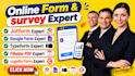create jotform, google forms or typeform with conditional logic