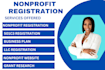 do nonprofit registration, 501c3 paperwork, bylaws, article, reinstatement