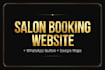 build luxury salon website with whatsapp booking that gets bookings