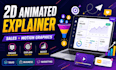 create 2d animated explainer video, sales video, motion graphics