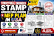 structural engineer stamp, architectural drawing, mep plan in USA