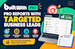 provide builtwith pro reports with targeted business leads