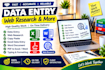 do data entry,data collection,web research,excel, word, copy