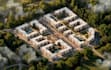 design 3d residential masterplan apartment community site plan aerial rendering