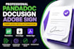 design professional pandadoc, docusign adobe sign templates with automation
