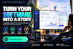 create a saas demo video with UI animation and software feature explainer