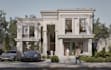 buildup luxury villa house on single plot site development, modern facade render