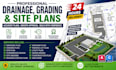 design drainage plan grading plan driveway plan plot plan parking lot with stamp