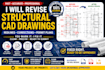 revise structural cad drawings, redlines, corrections and permit plans