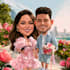 create professional caricatures for couples or wedding gift