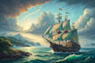 make a ship oil painting based on your ideas