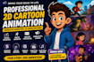 professional character animation, 2d cartoon animation, 2d animation video