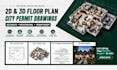 do 2d floor plan, 3d floor plan, city permit drawings, house plans, 3d rendering