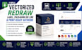 vectorize redraw label packaging dieline and print ready artwork