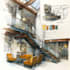 do watercolor style architectural or interior illustration