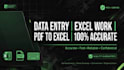 do data entry, excel data entry, pdf to excel and fast typing work