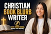 write your christian book blurb, kdp book description, and ebook description
