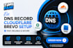 fix dns records, spf setup, dns configuration for cloudflare and brevo