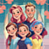 draw a family in disney style