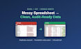 clean, deduplicate and standardize messy excel or CSV data, audit trail included