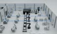 create 3d industrial animation 3d automated robotic line manufacturing animation