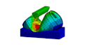 do static stress, fatigue, von mises and thermal temperature fea analysis
