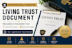 draft your last will and testament document and estate planning documents