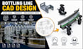 bottling line guide rails, packaging cad, machine brackets and replacement parts