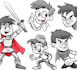 sketch cartoon characters and comic art