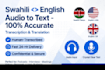 translate and transcribe audio into texts accurately